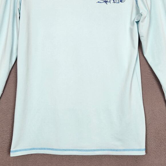 SALT LIFE Billfish Slam T-Shirt Mens Medium Blue Long Sleeve Sail Beach Fishing - Picture 6 of 16